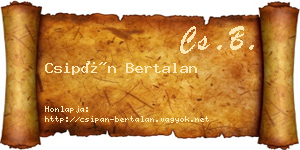 Csipán Bertalan névjegykártya