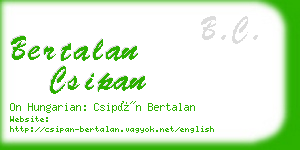 bertalan csipan business card